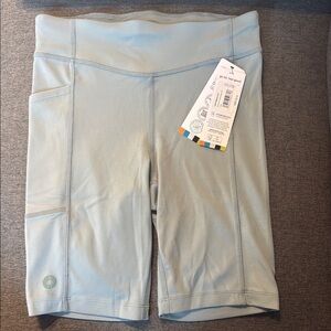 NWT Smartwool Active Biker Shorts Hiking shorts Light Blue Athletic Shorts XS- S